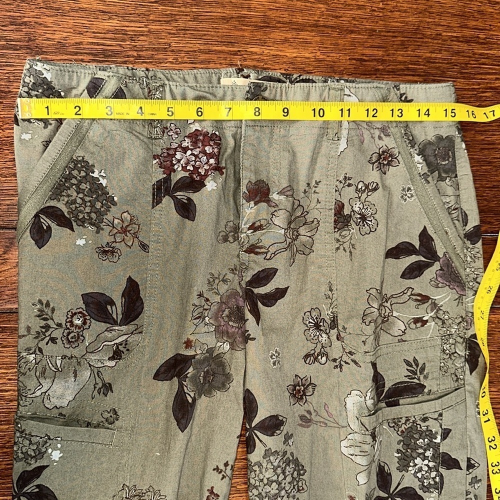 Democracy Floral Ankle Pants - Olive and Brown - Picture 3 of 9